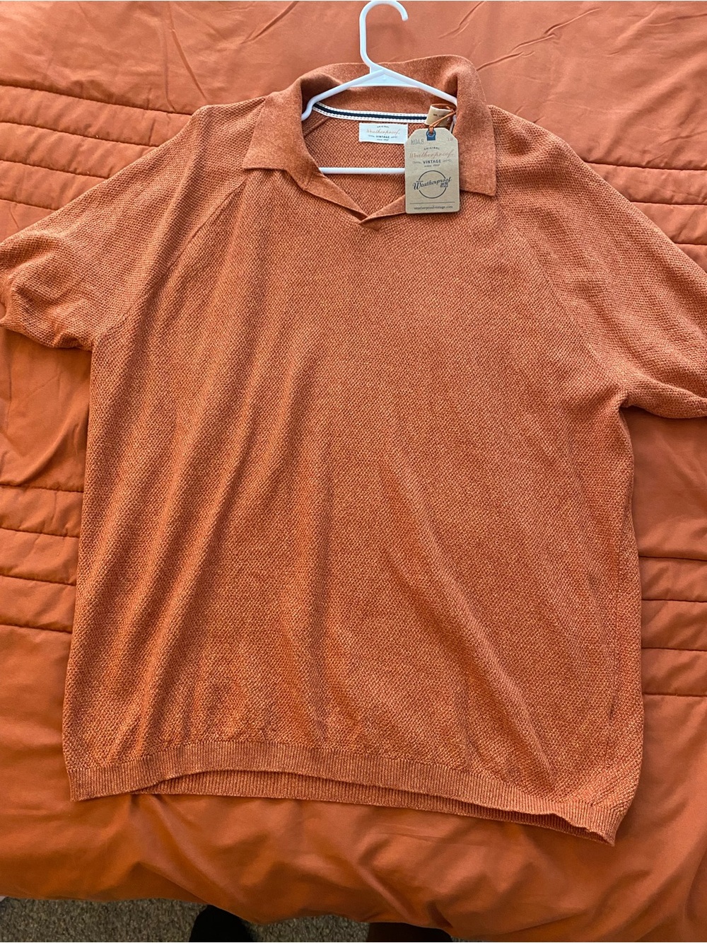 Weatherproof Men's V-Neck Short-Sleeve Sweater - Orange